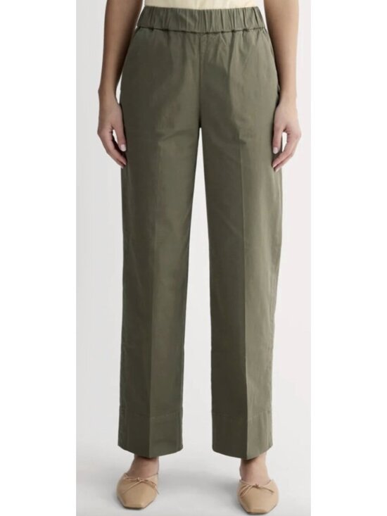 Everlane Pants - EVERLANE The Easy Pant in Kalamata Green US 12 Minimalist Utility Cotton Neutral